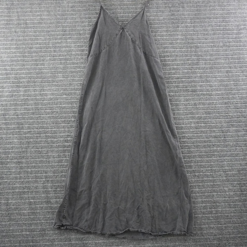Quince Maxi Dress Organic Cotton Women XS Gray Sleeveless V-Neck Casual